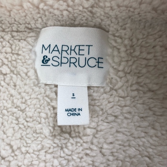 Market & Spruce Stitch Fix Olive Cargo Utility Sherpa Lined Jacket Coat Sz S - Picture 5 of 8